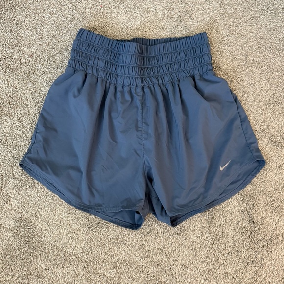 Nike Women's Dri-FIT High-Waisted Shorts - Blue - Picture 3 of 4